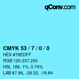 Color code: CMYK 53 / 7 / 0 / 0 | qconv.com