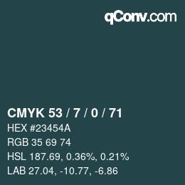 Código de color: CMYK 53 / 7 / 0 / 71 | qconv.com
