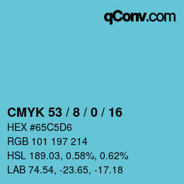 Color code: CMYK 53 / 8 / 0 / 16 | qconv.com