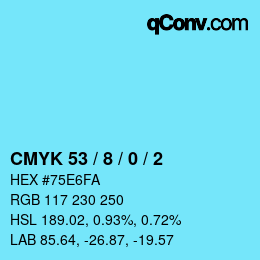 Color code: CMYK 53 / 8 / 0 / 2 | qconv.com