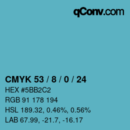 Color code: CMYK 53 / 8 / 0 / 24 | qconv.com