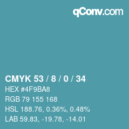 颜色代码: CMYK 53 / 8 / 0 / 34 | qconv.com