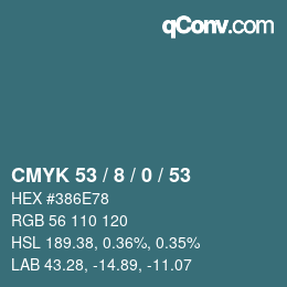 Color code: CMYK 53 / 8 / 0 / 53 | qconv.com