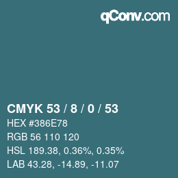 カラーコード: CMYK 53 / 8 / 0 / 53 | qconv.com