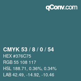 Color code: CMYK 53 / 8 / 0 / 54 | qconv.com