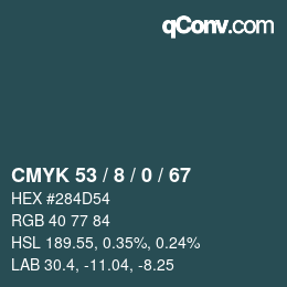 颜色代码: CMYK 53 / 8 / 0 / 67 | qconv.com