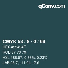 Color code: CMYK 53 / 8 / 0 / 69 | qconv.com
