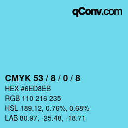 Color code: CMYK 53 / 8 / 0 / 8 | qconv.com