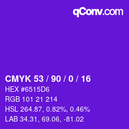 颜色代码: CMYK 53 / 90 / 0 / 16 | qconv.com