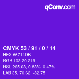 Código de color: CMYK 53 / 91 / 0 / 14 | qconv.com