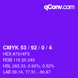 Color code: CMYK 53 / 92 / 0 / 4 | qconv.com