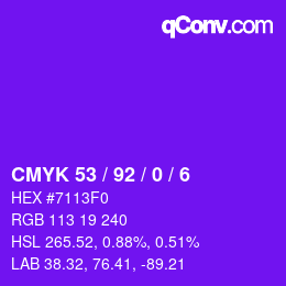 カラーコード: CMYK 53 / 92 / 0 / 6 | qconv.com