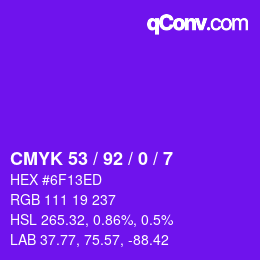 颜色代码: CMYK 53 / 92 / 0 / 7 | qconv.com