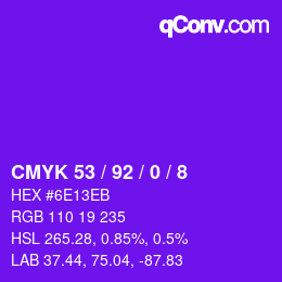 Color code: CMYK 53 / 92 / 0 / 8 | qconv.com