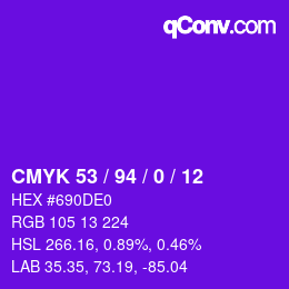 Color code: CMYK 53 / 94 / 0 / 12 | qconv.com