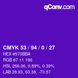 Color code: CMYK 53 / 94 / 0 / 27 | qconv.com