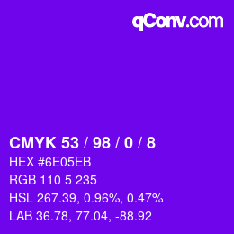 颜色代码: CMYK 53 / 98 / 0 / 8 | qconv.com