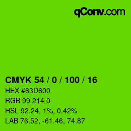 颜色代码: CMYK 54 / 0 / 100 / 16 | qconv.com