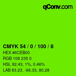 颜色代码: CMYK 54 / 0 / 100 / 8 | qconv.com