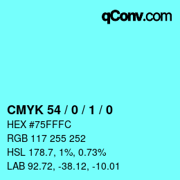 Farbcode: CMYK 54 / 0 / 1 / 0 | qconv.com