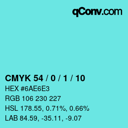 Color code: CMYK 54 / 0 / 1 / 10 | qconv.com