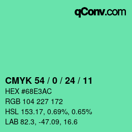 Color code: CMYK 54 / 0 / 24 / 11 | qconv.com