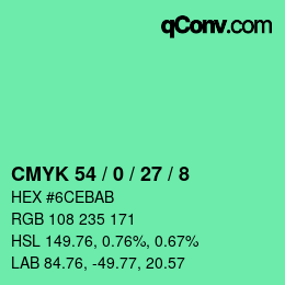 Color code: CMYK 54 / 0 / 27 / 8 | qconv.com