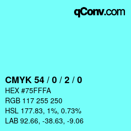 Color code: CMYK 54 / 0 / 2 / 0 | qconv.com