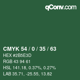 Código de color: CMYK 54 / 0 / 35 / 63 | qconv.com