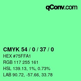 Color code: CMYK 54 / 0 / 37 / 0 | qconv.com