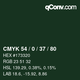カラーコード: CMYK 54 / 0 / 37 / 80 | qconv.com
