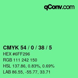 Color code: CMYK 54 / 0 / 38 / 5 | qconv.com