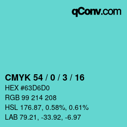 Color code: CMYK 54 / 0 / 3 / 16 | qconv.com