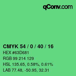 Color code: CMYK 54 / 0 / 40 / 16 | qconv.com