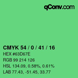 Color code: CMYK 54 / 0 / 41 / 16 | qconv.com