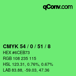 Color code: CMYK 54 / 0 / 51 / 8 | qconv.com