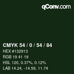 Color code: CMYK 54 / 0 / 54 / 84 | qconv.com