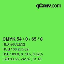 カラーコード: CMYK 54 / 0 / 65 / 8 | qconv.com