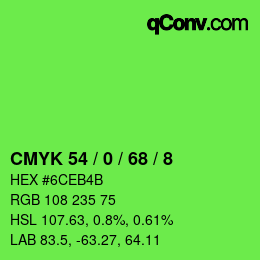 颜色代码: CMYK 54 / 0 / 68 / 8 | qconv.com