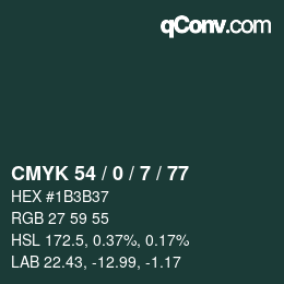 Código de color: CMYK 54 / 0 / 7 / 77 | qconv.com