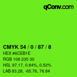 颜色代码: CMYK 54 / 0 / 87 / 8 | qconv.com