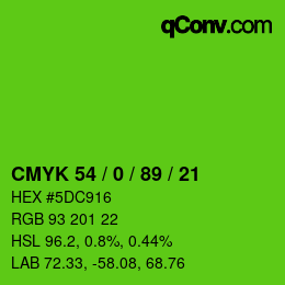 Color code: CMYK 54 / 0 / 89 / 21 | qconv.com