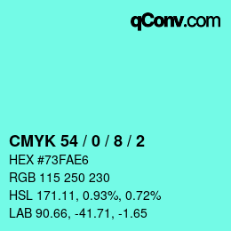 Color code: CMYK 54 / 0 / 8 / 2 | qconv.com
