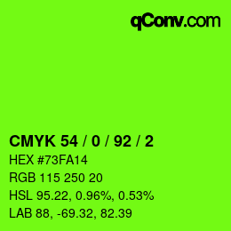 Color code: CMYK 54 / 0 / 92 / 2 | qconv.com