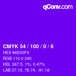 カラーコード: CMYK 54 / 100 / 0 / 6 | qconv.com
