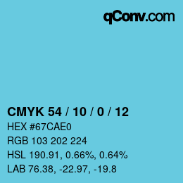 Color code: CMYK 54 / 10 / 0 / 12 | qconv.com