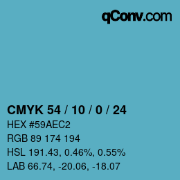 颜色代码: CMYK 54 / 10 / 0 / 24 | qconv.com