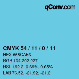 カラーコード: CMYK 54 / 11 / 0 / 11 | qconv.com