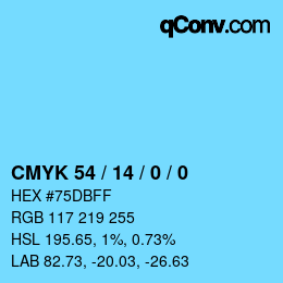 Color code: CMYK 54 / 14 / 0 / 0 | qconv.com