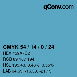 颜色代码: CMYK 54 / 14 / 0 / 24 | qconv.com